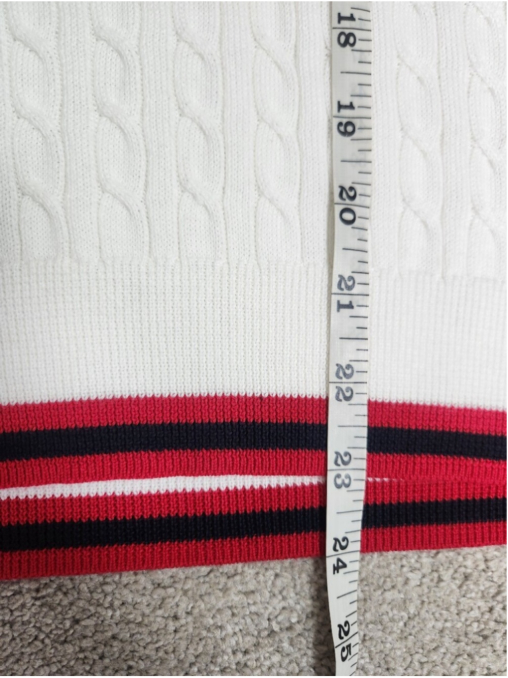 Supima Cotton Cable Knit Sweater Vest White Size Larg Preppy Heritage Old Money - Picture 9 of 11